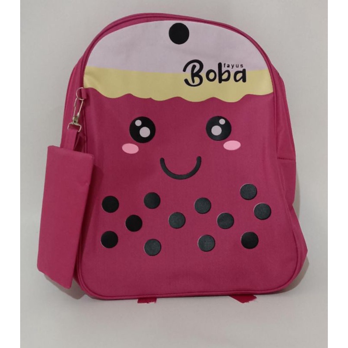 Tas Ransel Sekolah Anak Perempuan TK SD Karakter Boba Bubble Drink Murah/TAS ANAK SEKOLAH PEREMPUAN/TAS ANAK SEKOLAH TK