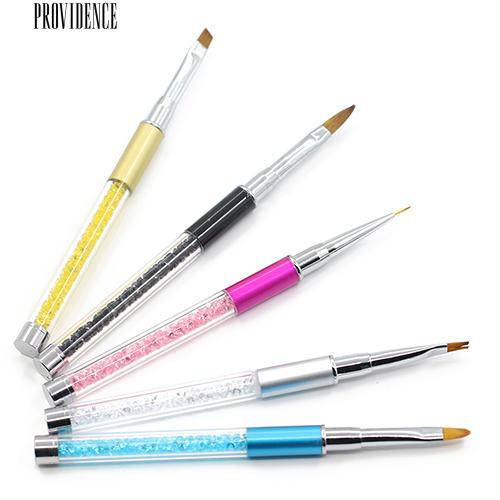 Mode Acrylic Menangani Nail Art DIY Lukisan Pen Nail Kepala Desain Serat Sikat Alat