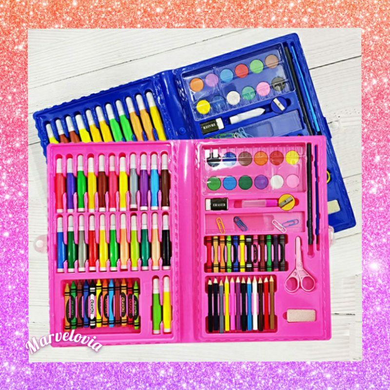 Crayon Anak Set Koper 86 Pcs In 1 Krayon Pensil Warna Mewarnai Anak