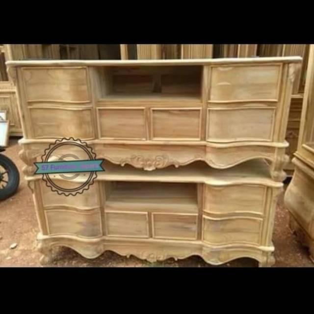 Meja Tv Klasik/Buffet Hias Ukir Jepara/Lemari Hias Jati Mentahan