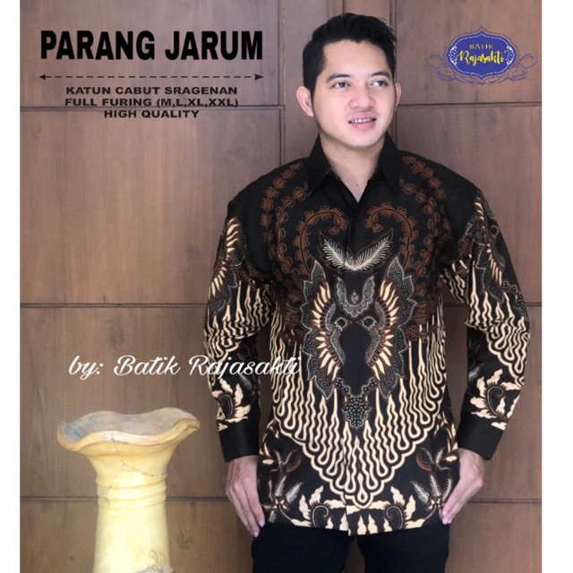 Kemeja Batik PARANG JARUM FULL FURING Katun Halus Sragenan Size M-XXL TERMURAH