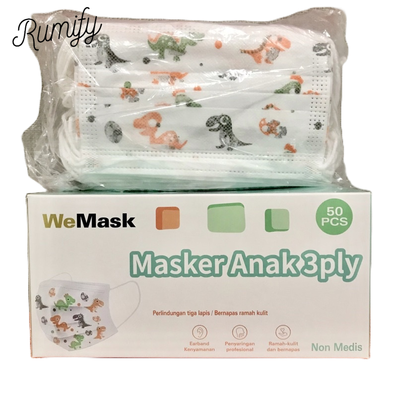 MASKER ANAK 3 PLY EARLOOP ISI ± 50 PCS KN95 KF94 MOTIF UNIK LUCU MURAH BANJARMASIN KALIMANTAN | RUMIFY