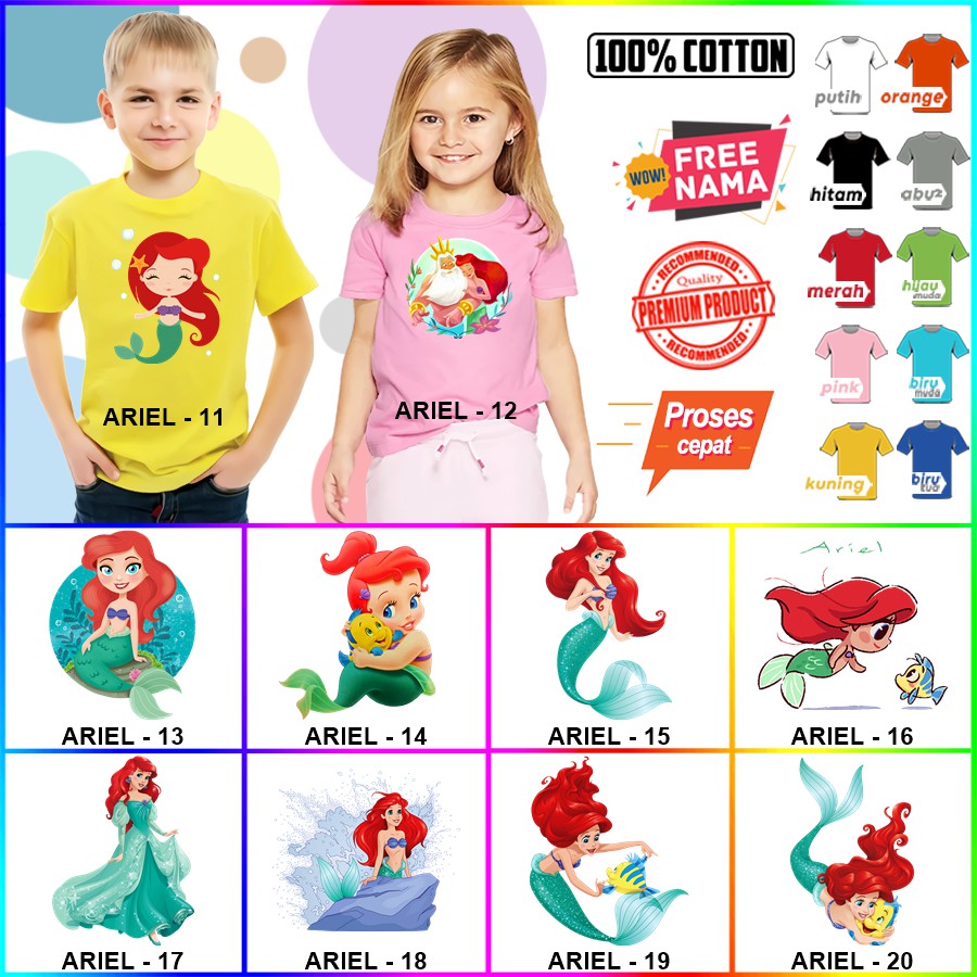 Baju Kaos ANAK DAN DEWASA ARIEL COUPLE (FREE NAMA)