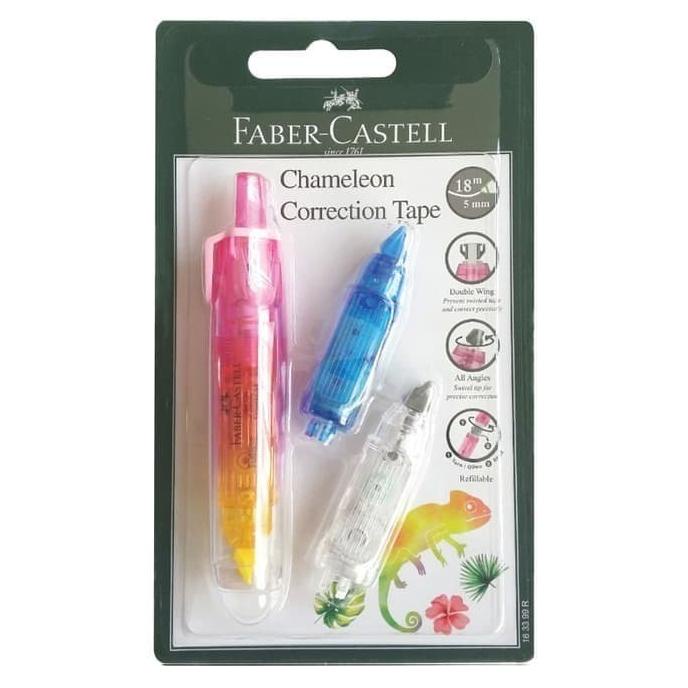 

Produk Unggulan] CORRECTION TAPE CHAMELEON + 2 REFILL BAR PINK 163328R FABER CASTELL