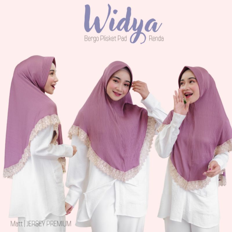 Widya bergo plisket jersey renda premium bergo plisket jumbo XL RENDA PREMIUM