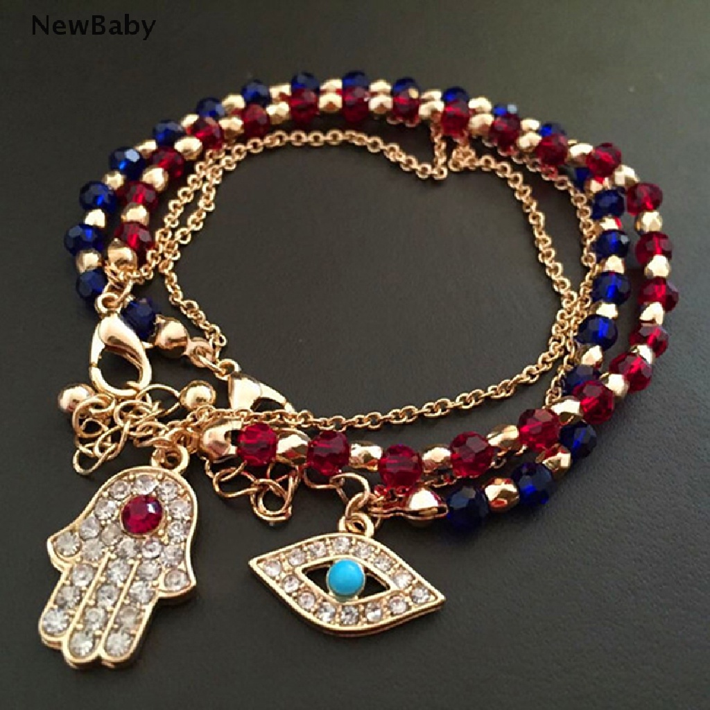 Newbaby Gelang Tangan Manik-Manik Mata Iblis Hamsa Untuk Wanita