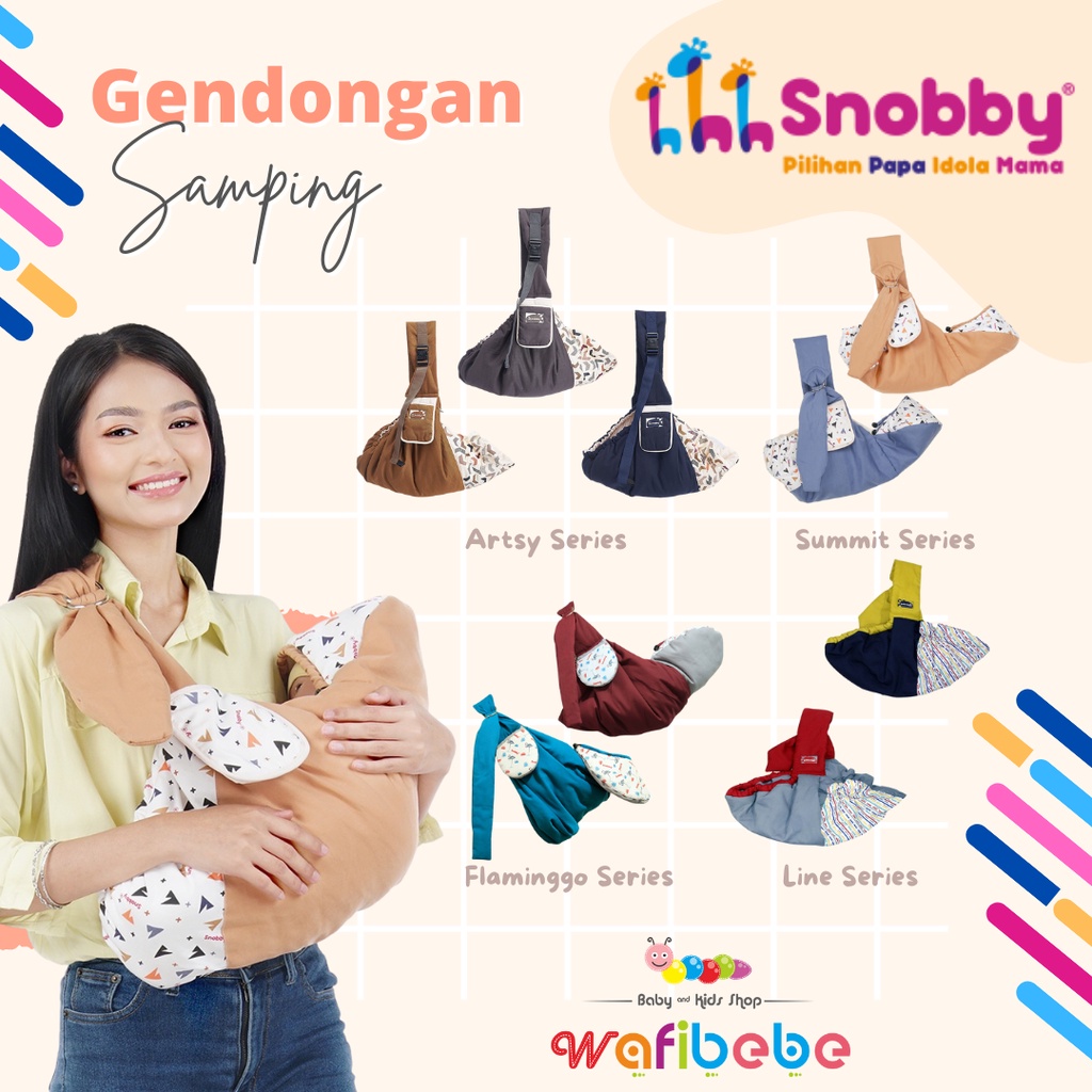 Snobby Gendongan Bayi Samping Ring Sling Artsy Summit Flamingo Line Squirrel Twiza Series