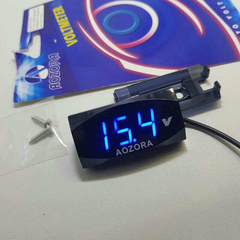 Jual Voltmeter Motor Digital Slim Waterproof Aozora Voltmeter Aki Shopee Indonesia