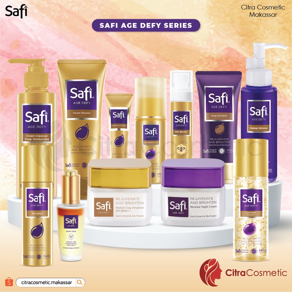 Safi Age Defy Series Serum | Deep Moisturizer | Gold Water | Remover | Cream | Booster | Refiner | Youth Elixir