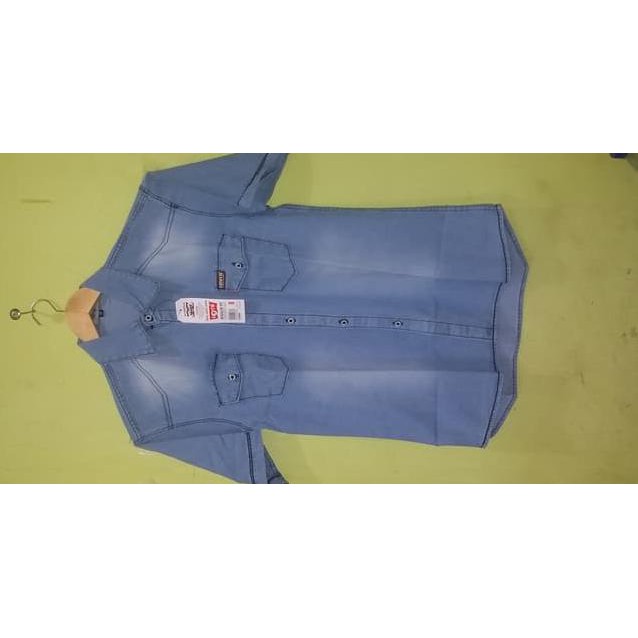 Kwn Kemeja Jeans Levis Lengan Pendek Biru Blitz Bd