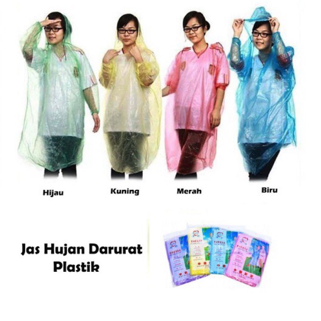 Jas Hujan Plastik Transparan Lengan Panjang / Jas Hujan Plastik Sekali Pakai / MANTEL HUJAN / Jas Hujan Plastik / Jas Hujan Taveller Sekali Pakai