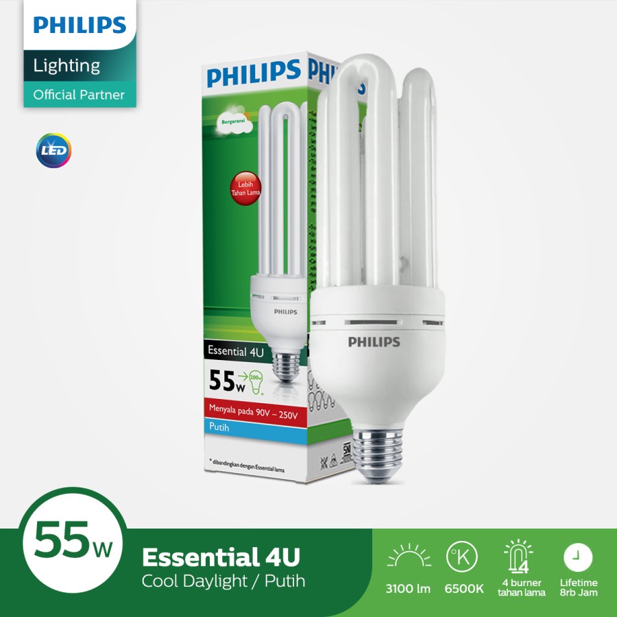 Lampu Philips Essential 4U 55w 55 watt e27 jumbo