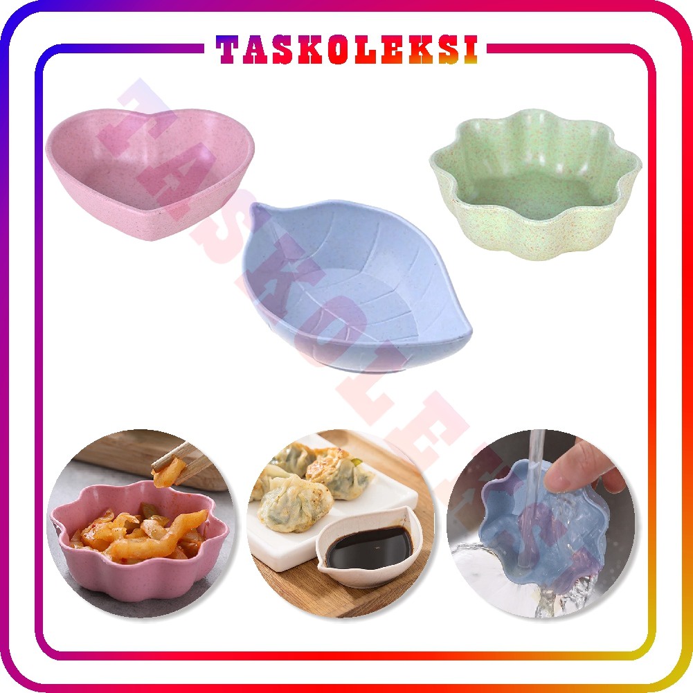 ☛TK☚ R521 Mangkuk Saji Kecil Tempat Saos Bahan Jerami Bentuk Daun / Mangkok Saos