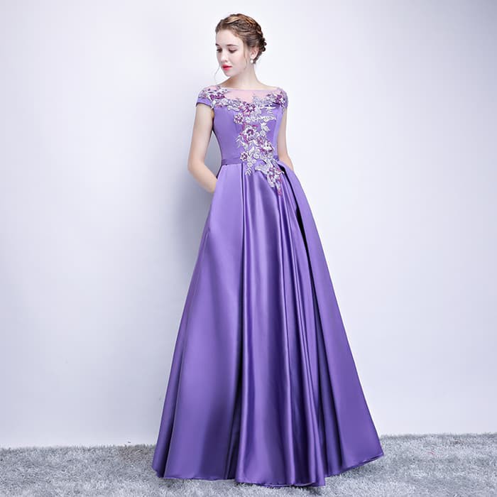 Gaun Pesta 0590718 Ungu Party Dress Gown