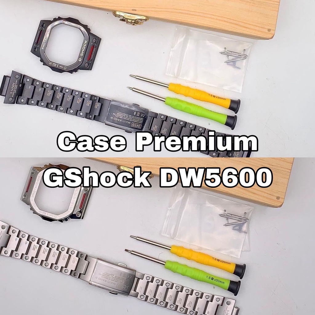 Case Casio Gshock DW 5600 Custom Gmw-B5000TVA Black & Silver