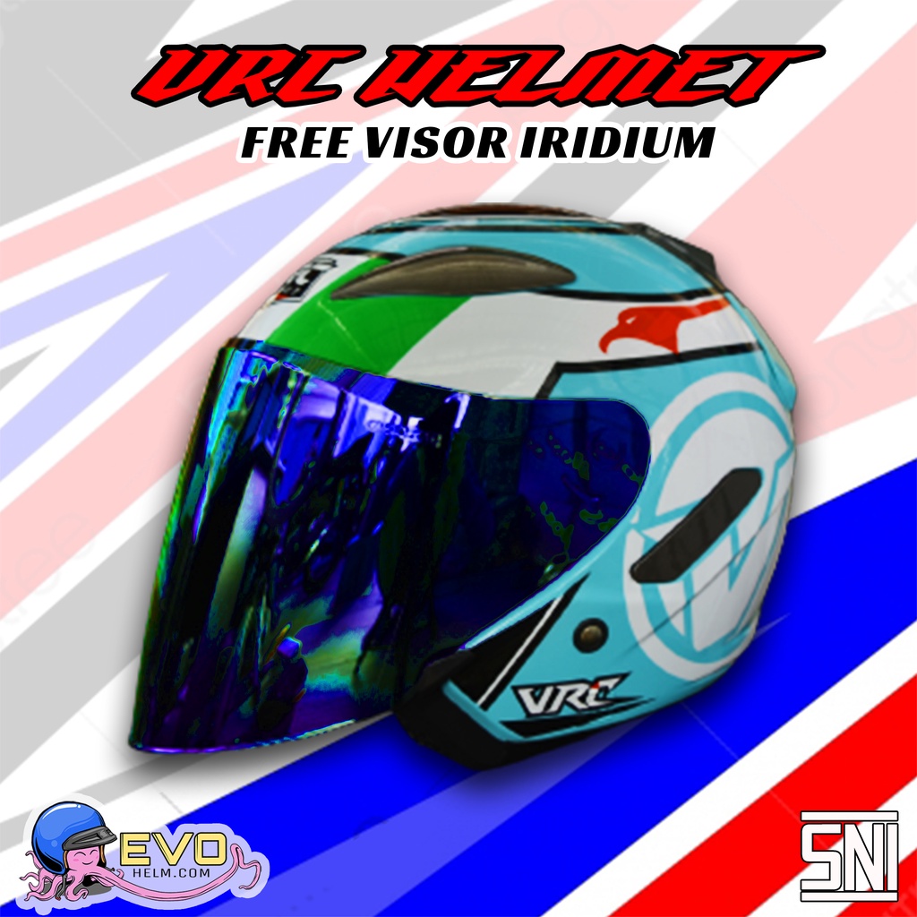 HELM CENTRO MOTIF GP VRC FREE VISOR IRIDIUM NORISK - HELM VRC ONGKIR 2KG