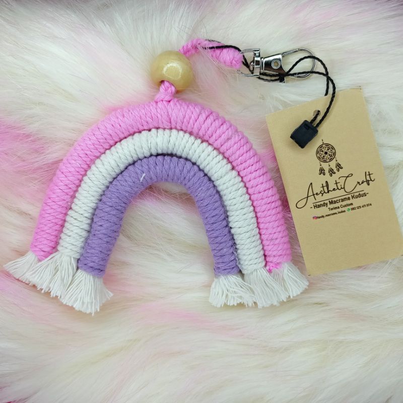 PART 2 rainbow macrame gantungan kunci kekinian lucu unik murah