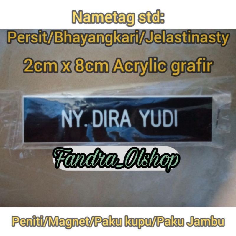 Papan Nama Dada PDH/Name Tag Bhayangkari/Persit/Jalasenastri Acrylic Grafir. Kualitas Terbaik !