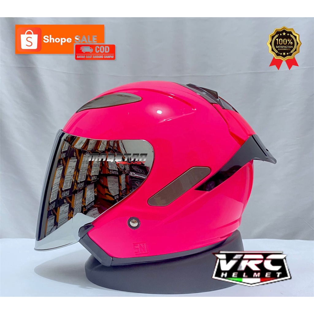 HELM VRC CENTRO SOLID/POLOS (paket ganteng spoiler)-6
