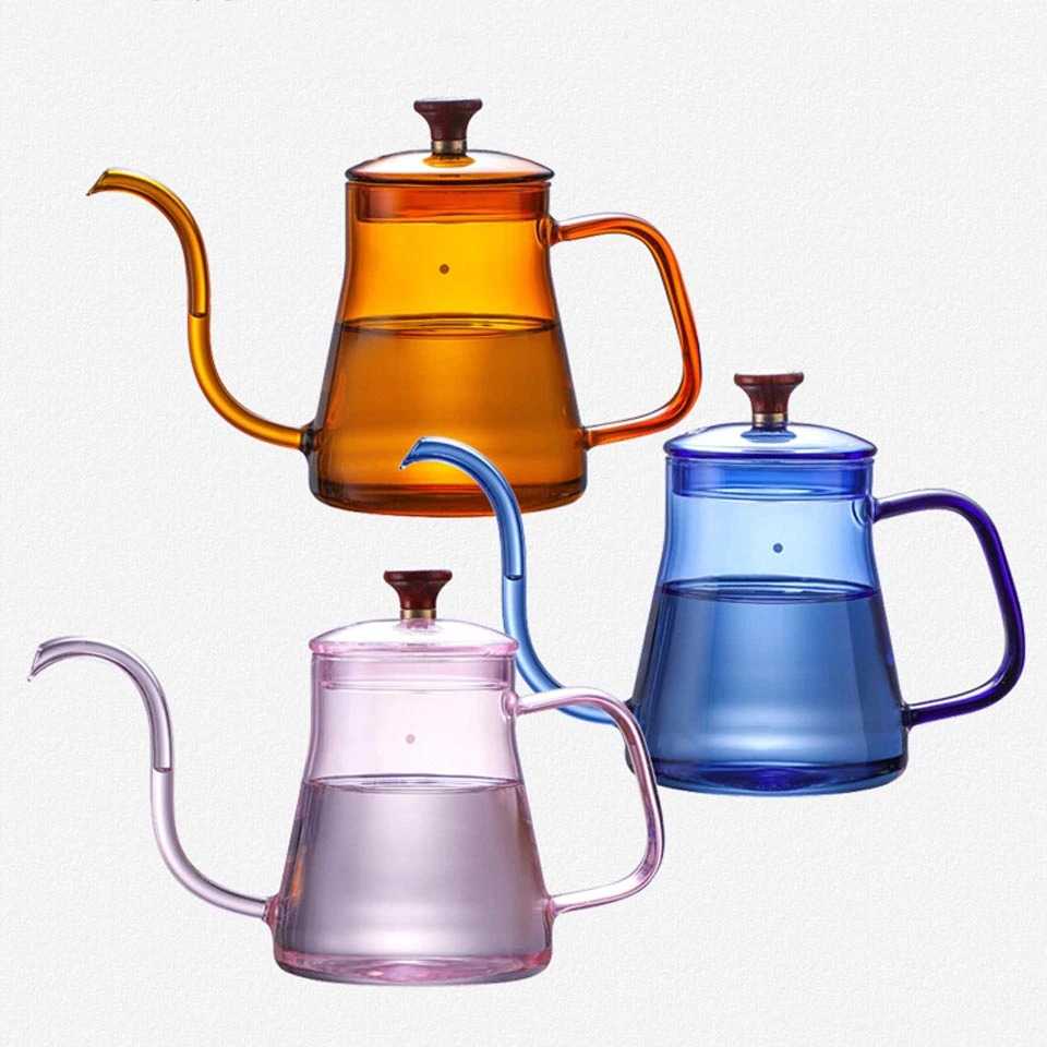 TD-DA1 BORREY Teko Pitcher Teh Kopi Jus Borosilicate Glass Leher Angsa TP-855