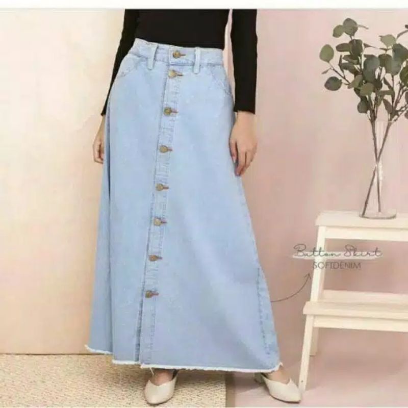 ROK PANJANG GISCA KANCING DEPAN// ROK BUTON MURAH// ROK RAWIS CANTIK-4
