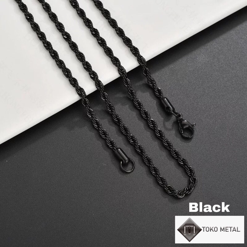 KALUNG TITANIUM TAMBANG ANTI KARAT UNTUK PRIA&amp;WANITA 45 CM, 50 CM, 60 CM [ TOKO METAL ]