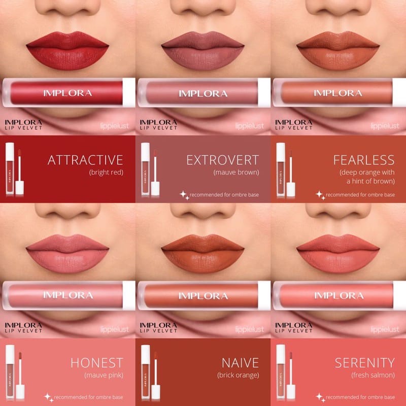 IMPLORA Lip Velvet 4,6 gram | Lip Cream Matte | Lipstik | Lipvelvet BPOM