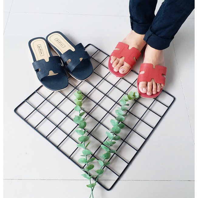 BB PUFFY Import H FASHION Sandal Wanita Murah Slip Casual Teplek Sendal Cewek Flat