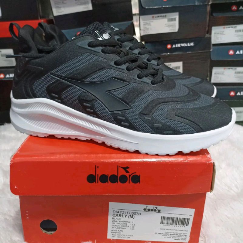 Diadora CARLY Sepatu Original Pria Hitam Putih