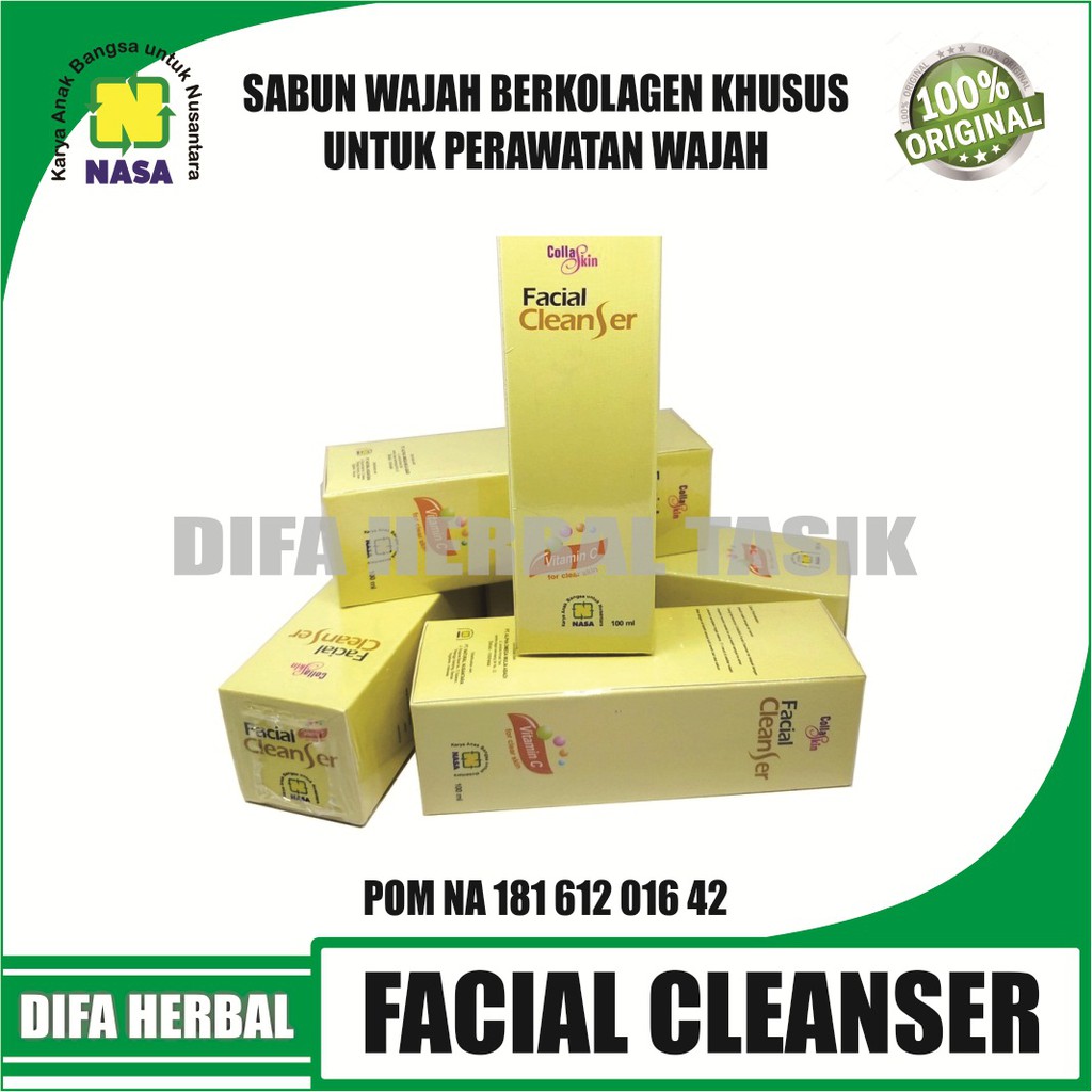 Collaskin Facial Cleanser Pemutih Wajah Obat Jerawat Penghilang Flek Hitam Pemutih Kulit