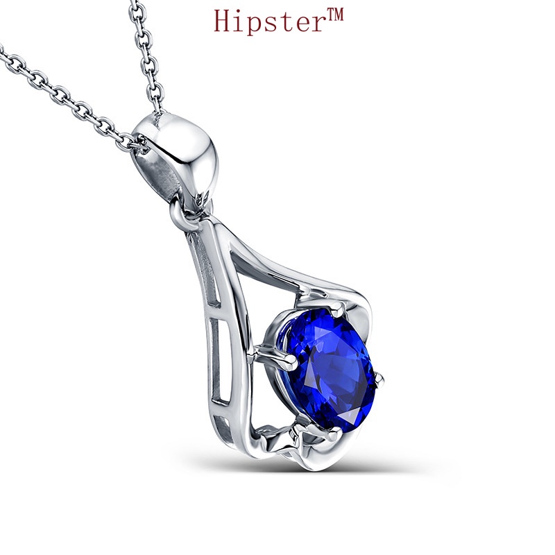 Hot Sale Classic Affordable Luxury Fashion Natural Sapphire Pendant Necklace