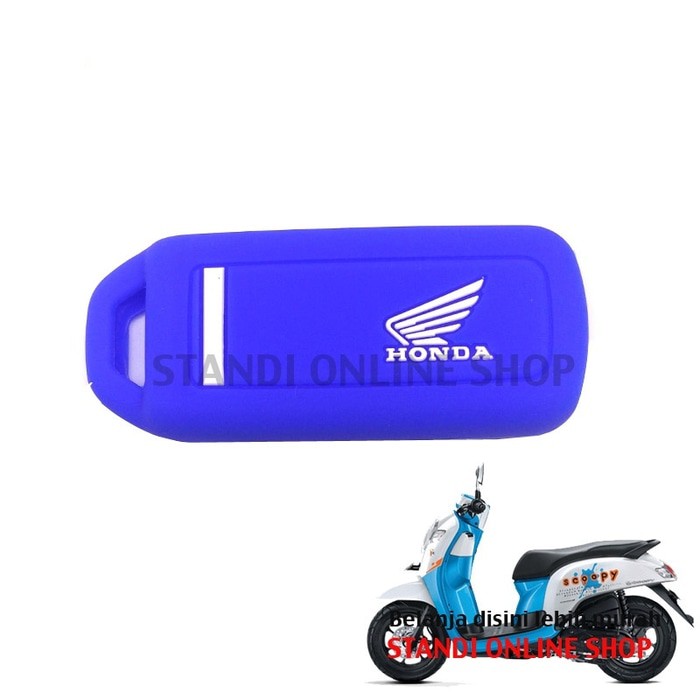 Kondom Kunci Silikon Remote Keyshirt Motor Honda All New Scoopy Biru