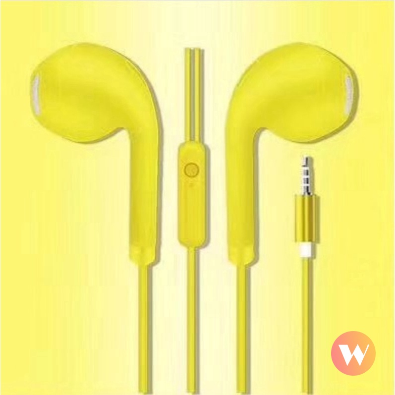 Earphone In Ear Super Bass Dengan Kabel Jack 3.5mm Warna Macarons