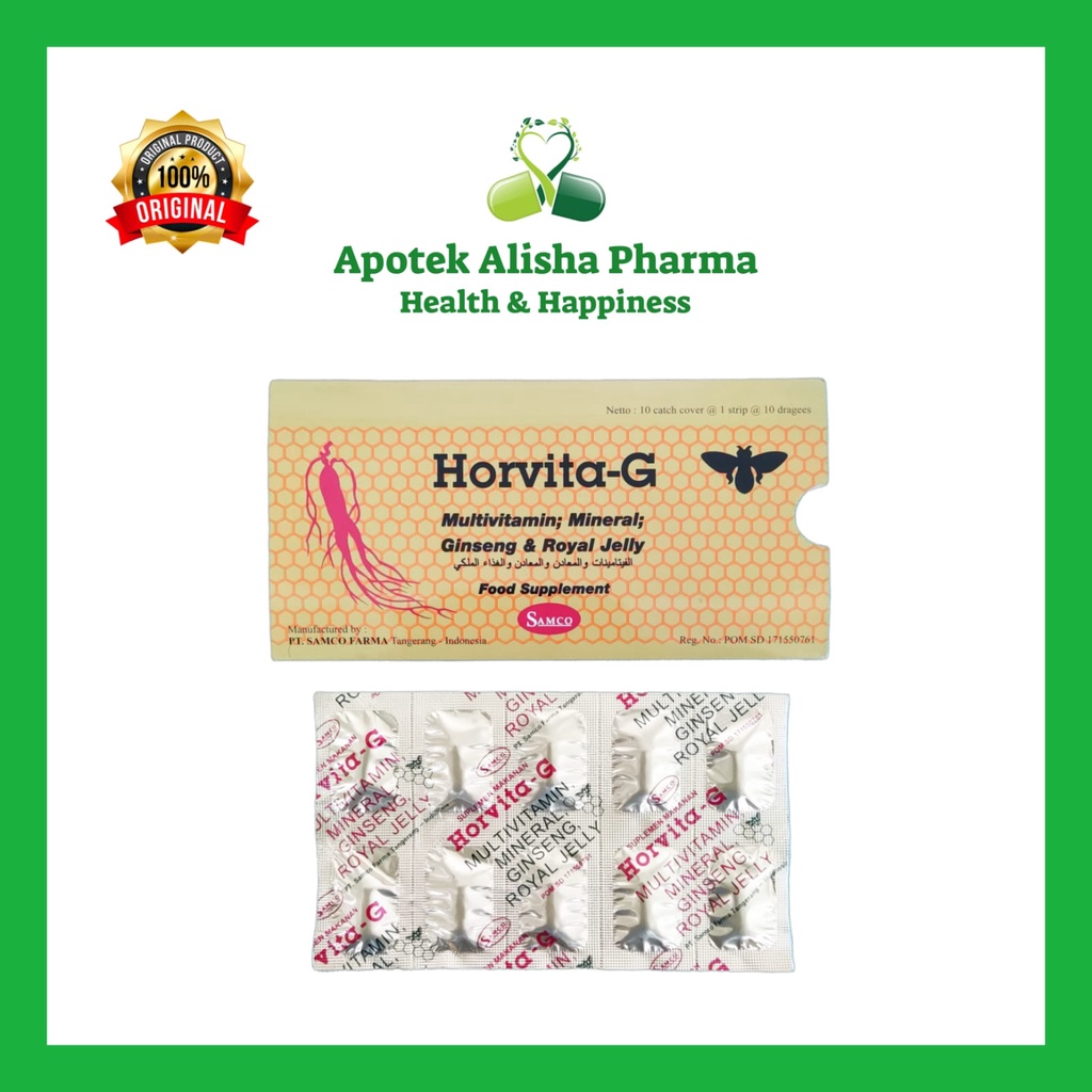 HORVITA-G Strip 10 Tablet - Suplemen Mulvitamin Ekstrak Gingseng dan Royal Jelly