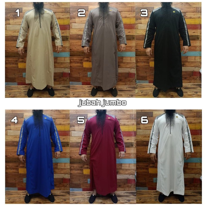 Baju gamis jubah putih bigsize jumbo pria Al amwa warna size 5XL 6XL