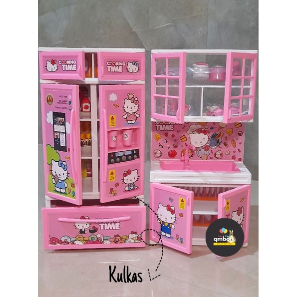 Mainan Anak Perempuan Happy Kitchen Masak Masakan Cooking Play Set-HK KULKAS SET