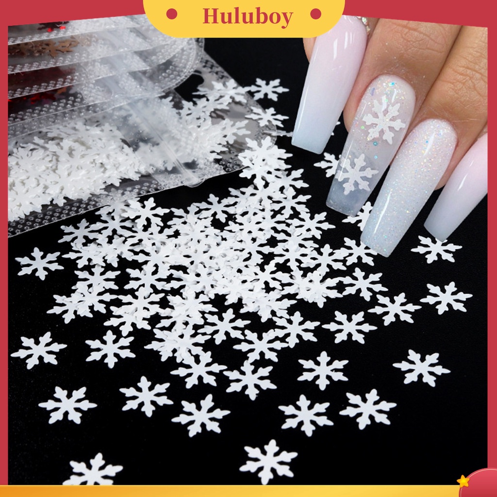 Huluboy Huluboy♡ 1 Kantong Payet Kepingan Salju Natal Untuk Dekorasi Nail Art