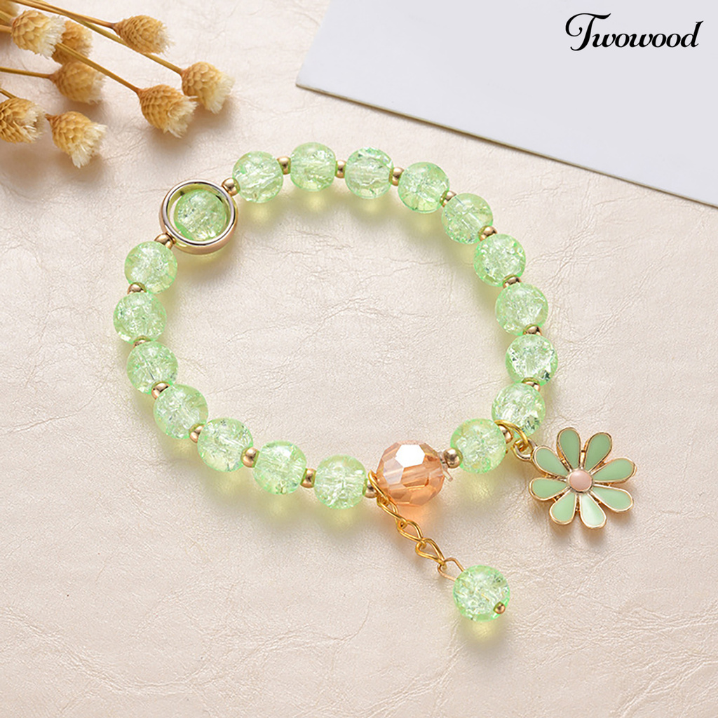 Twowood Bracelet Faux Crystal Exquisite Women Attractive Sunflower Bracelet for Gift