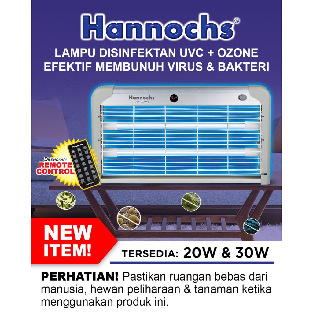 Lampu Disinfektan UVC Ozone Sterilizer Hannochs UV Disinfectant