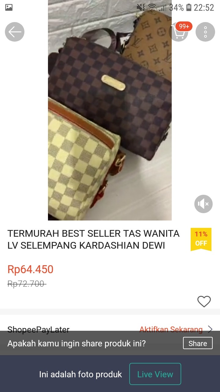 TERMURAH BEST SELLER TAS  WANITA LV SELEMPANG  KARDASHIAN 