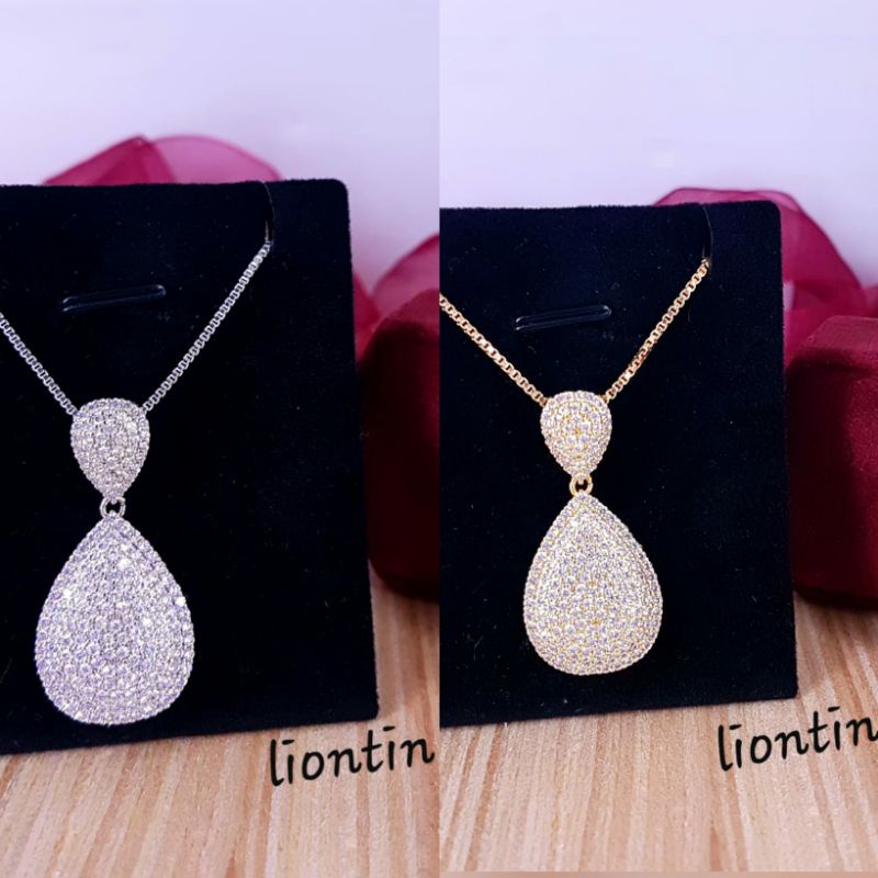 Kalung Liontin Labu Replika Berlian Full Diamond High Premium