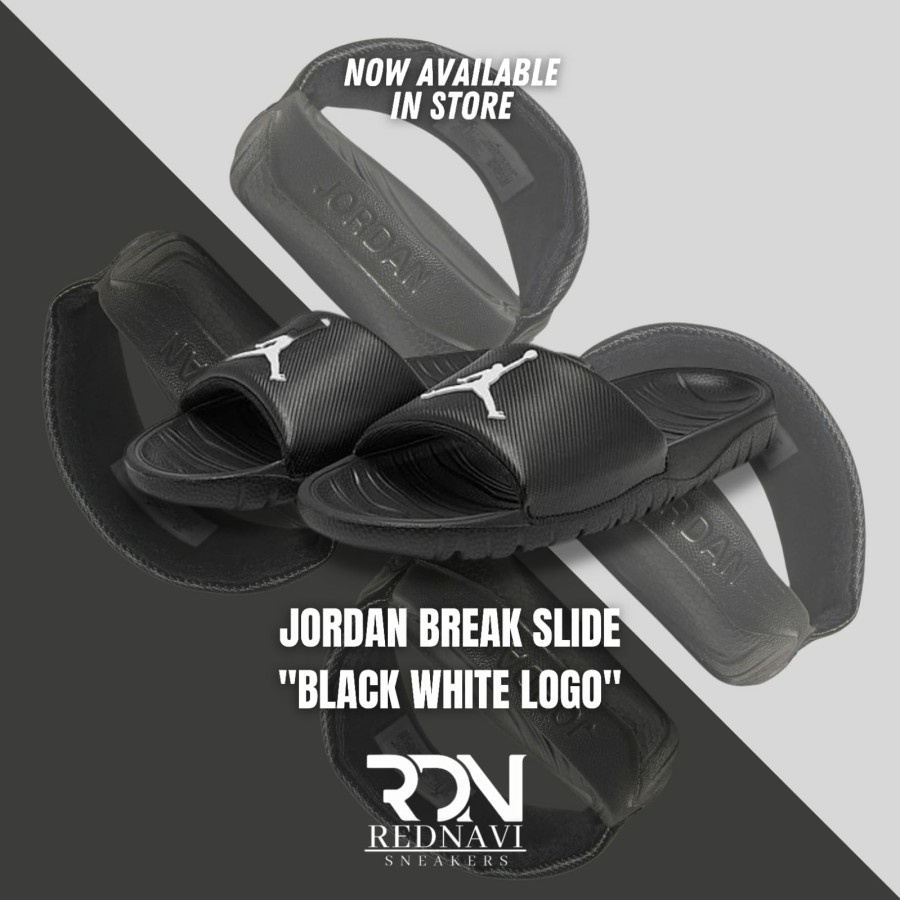 Jordan Break Slide Black White Logo 2022 Original