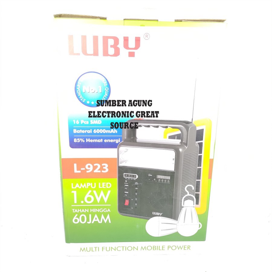 Luby L923 Paket Emergency Tenaga Solar Surya Radio MP3 Player Tahan Hi