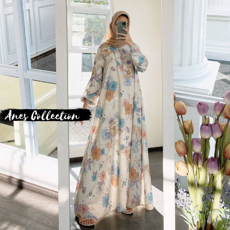 GAMIS CORINA SWEDING MOTIF BUNGA KANCING DEPAN BUSUI FRIENDLY FLOWLY ADEM NYAMAN KEKINIAN ELEGANT