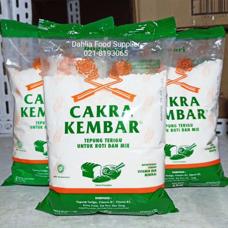 

TEPUNG CAKRA KEMBAR 1KG | tepung terigu untuk roti dan kue | tepung protein tinggi