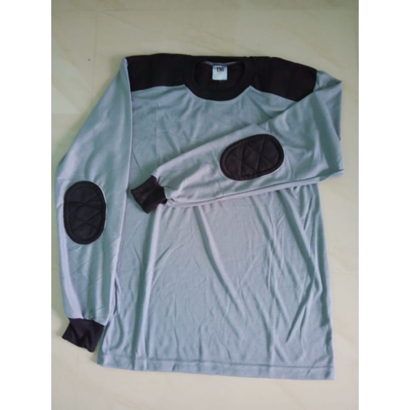 KAOS LENGAN  PANJANG ABU TUA KOMBINASI HITAM