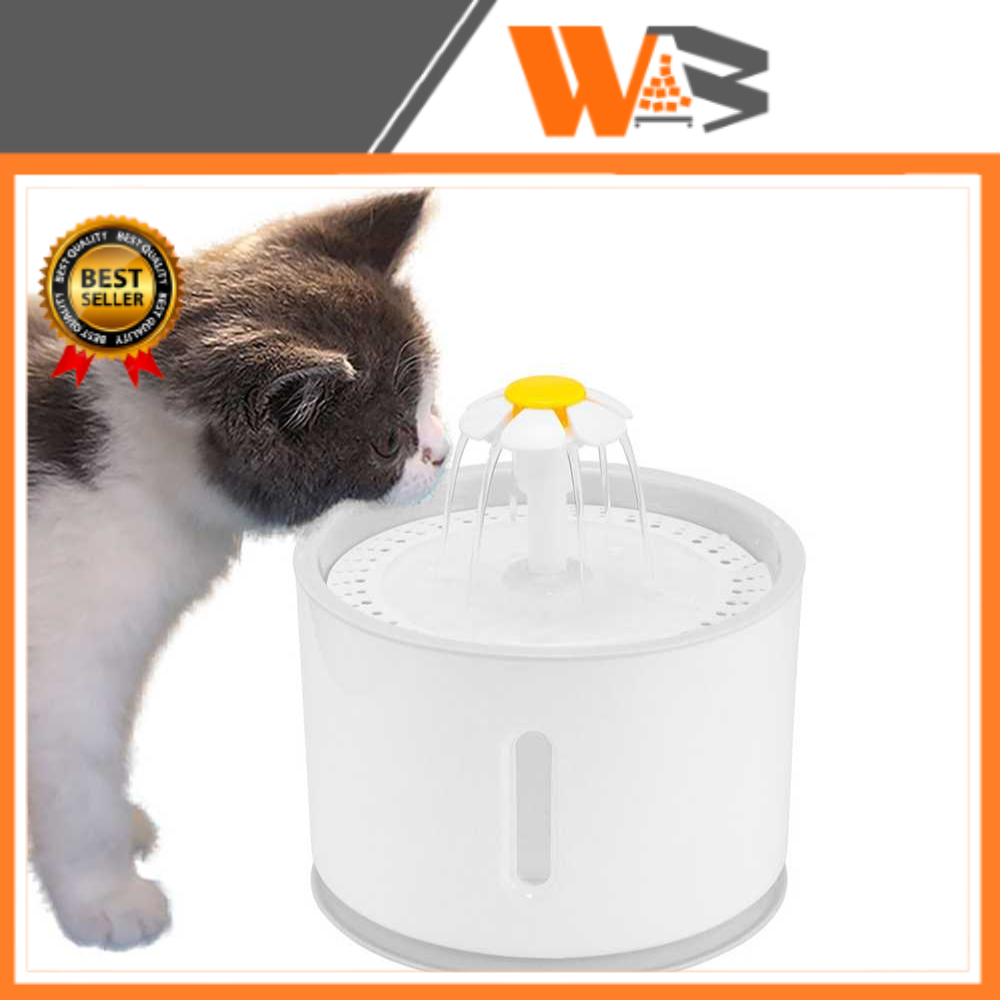 COD Tempat Minum Kucing Anjing Air Mancur Pet Water Dispenser 2.4L Putih D46