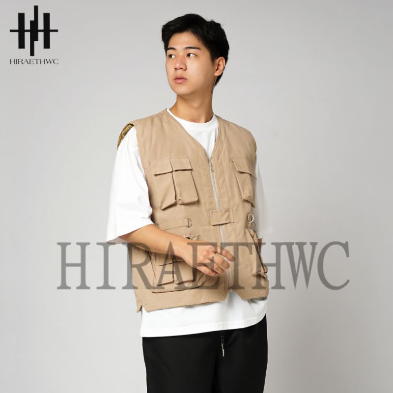 HC - ROMPI CARGO VEST TACTICAL CREAM MULTIFUNGSI