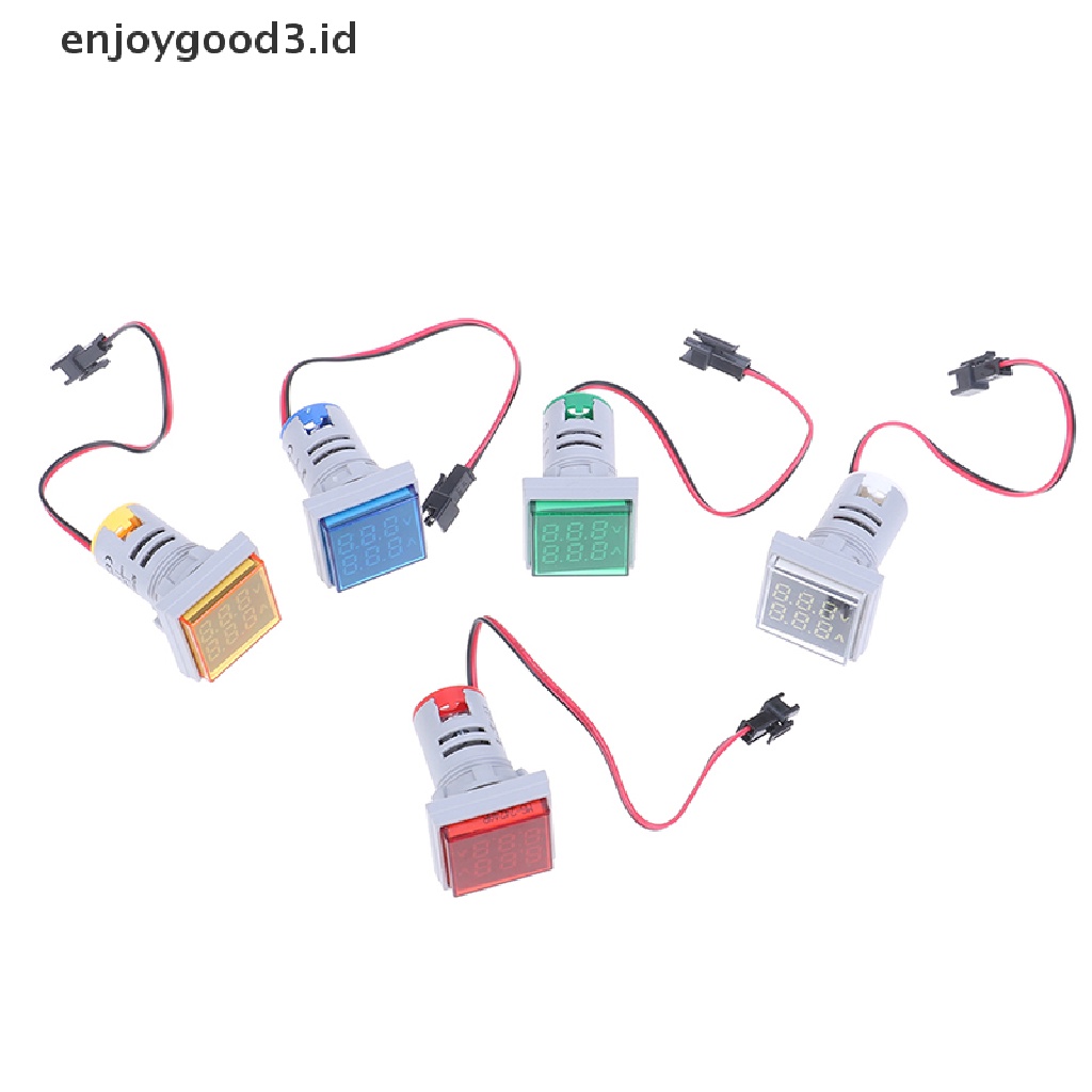 Voltmeter Ammeter Digital Dengan Layar Led Ganda Ac 60-500v