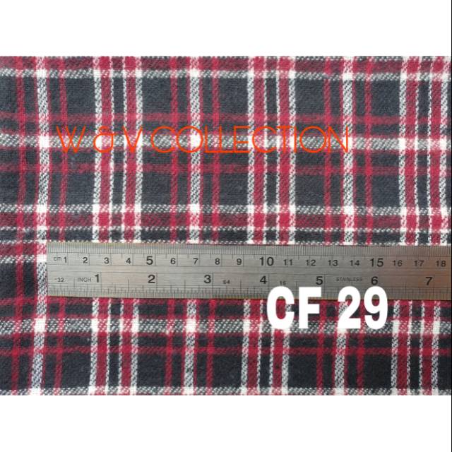 Kain kotak flanel tebal CF 29. Lebar 150cm.